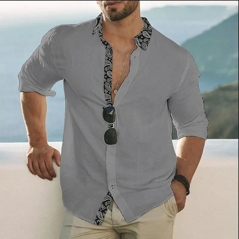 Men's Printed Casual Lapel Shirt 74256199X sold by Manly product image thumbnail 3