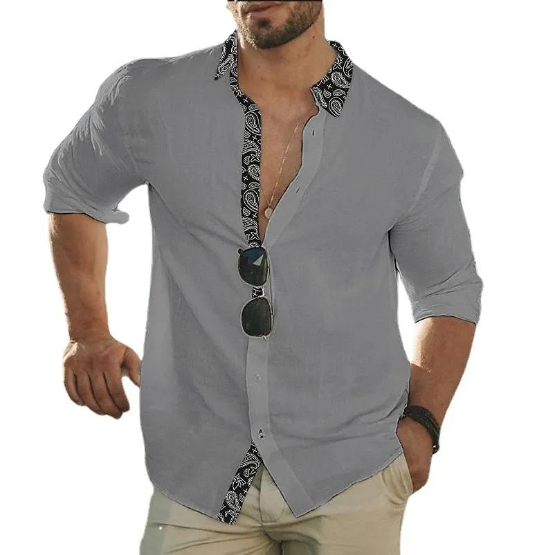 Men's Printed Casual Lapel Shirt 74256199X sold by Manly