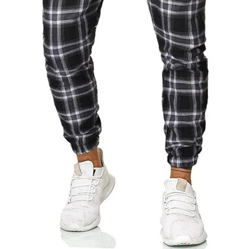 Men's Retro Casual Plaid Print Drawstring Sports Pants 78597983TO sold by Manly product image thumbnail 3