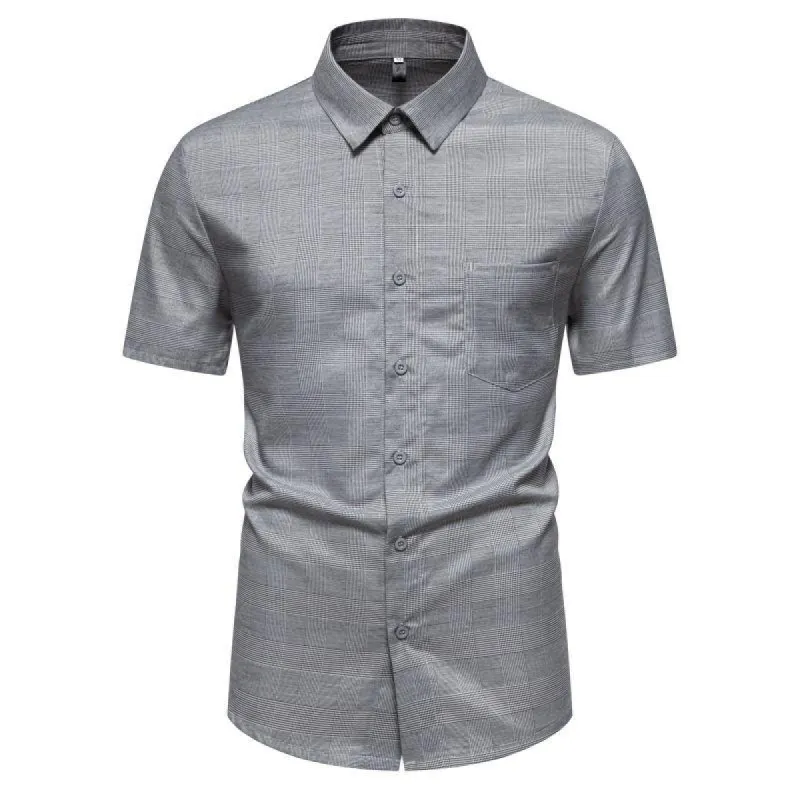 Men's Classic Plaid Casual Lapel Short Sleeve Shirt 50188247X sold by Manly