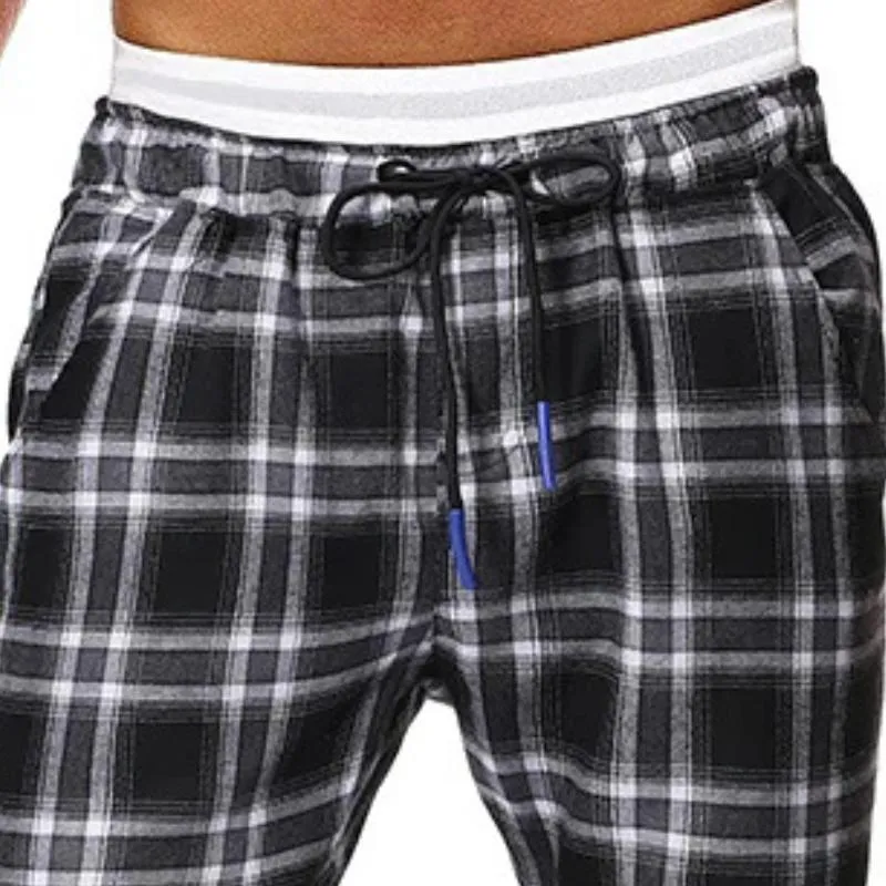 Men's Retro Casual Plaid Print Drawstring Sports Pants 78597983TO sold by Manly product image thumbnail 2