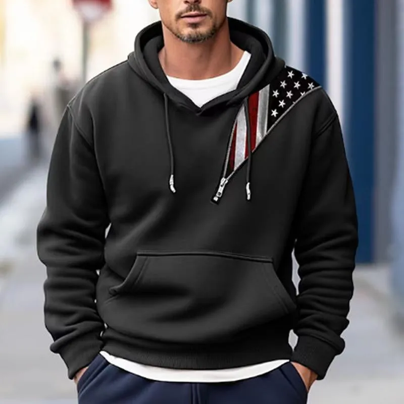 Men's Casual Flag Print Hoodie 33250049Y sold by Manly product image thumbnail 4