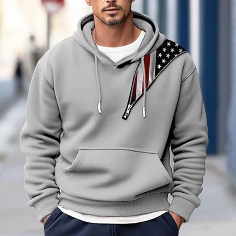 Men's Casual Flag Print Hoodie 33250049Y sold by Manly product image thumbnail 3