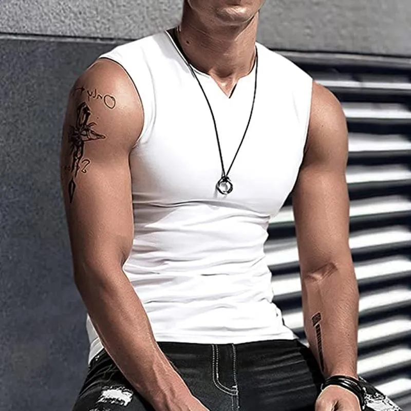 Men's Solid V Neck Tank Top 41491135Z sold by Manly product image thumbnail 3