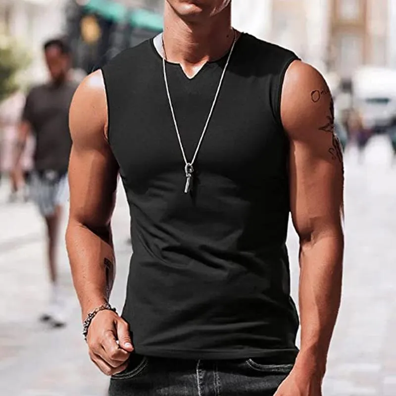 Men's Solid V Neck Tank Top 41491135Z sold by Manly product image thumbnail 2