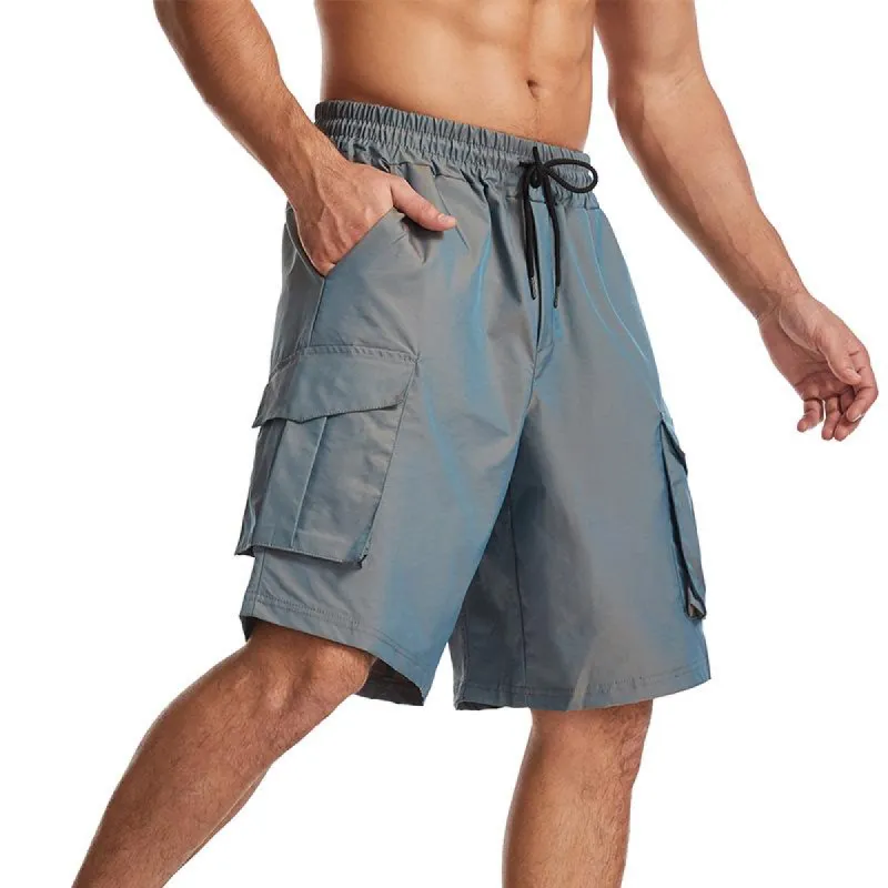 Men's Casual Elastic Waist Multi-Pocket Loose Athletic Shorts 34861251M sold by Manly