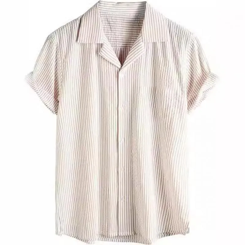 Men's Striped Lapel Short Sleeve Casual Shirt 08243057Z sold by Manly product image thumbnail 2