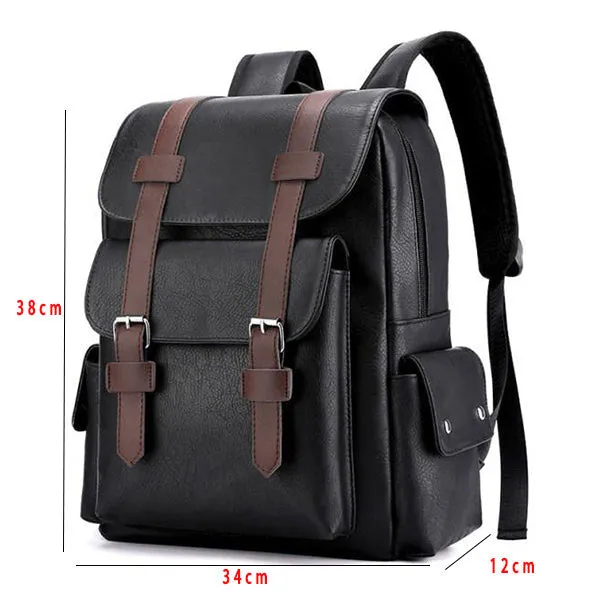 VINTAGE FASHION LEATHER MULTI POCKET BACKPACK 16219572W sold by Manly product image thumbnail 2