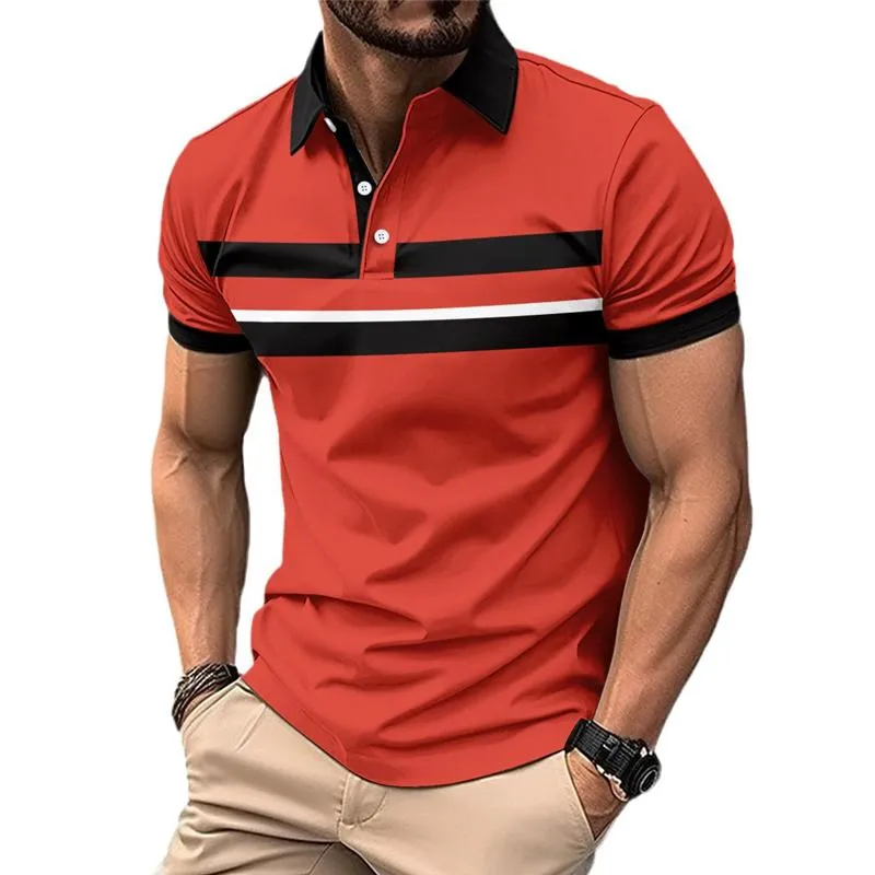 Men's Printed Striped Casual Lapel Buttoned POLO Shirt 74659434X sold by Manly product image thumbnail 2