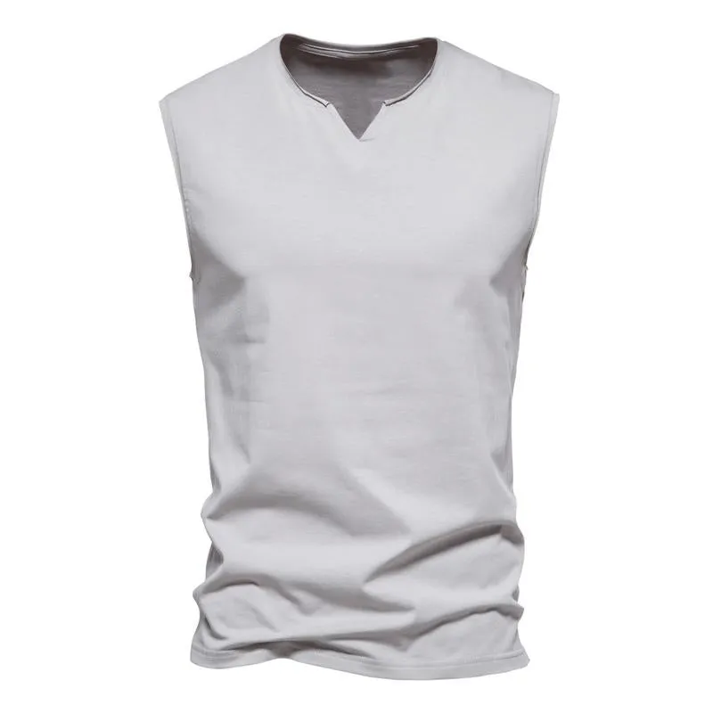 Men's Fashion Solid Color V-Neck Tank Tops 06992752X sold by Manly product image thumbnail 4