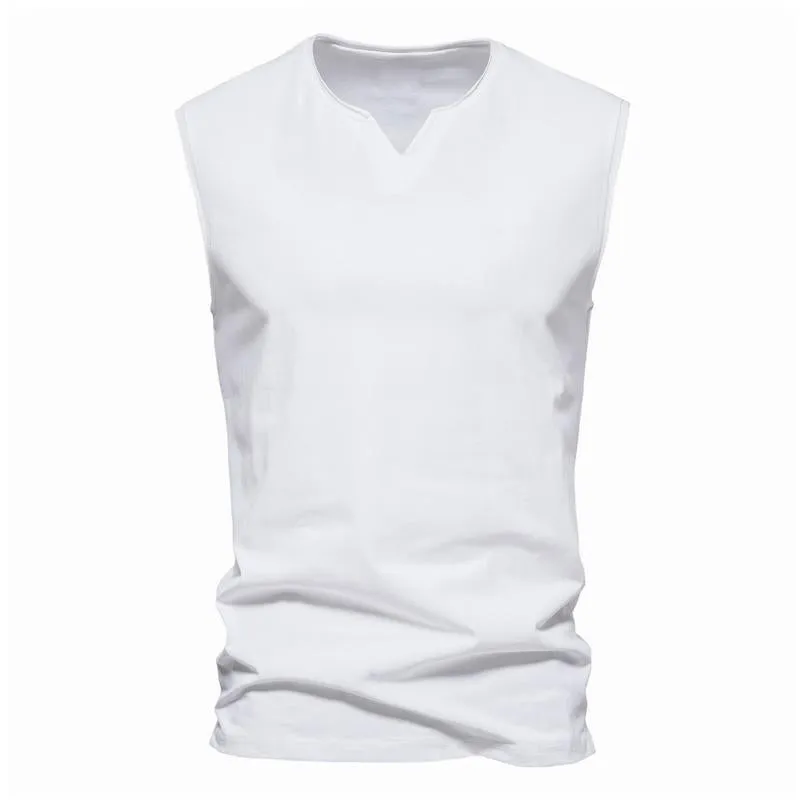 Men's Fashion Solid Color V-Neck Tank Tops 06992752X sold by Manly product image thumbnail 3