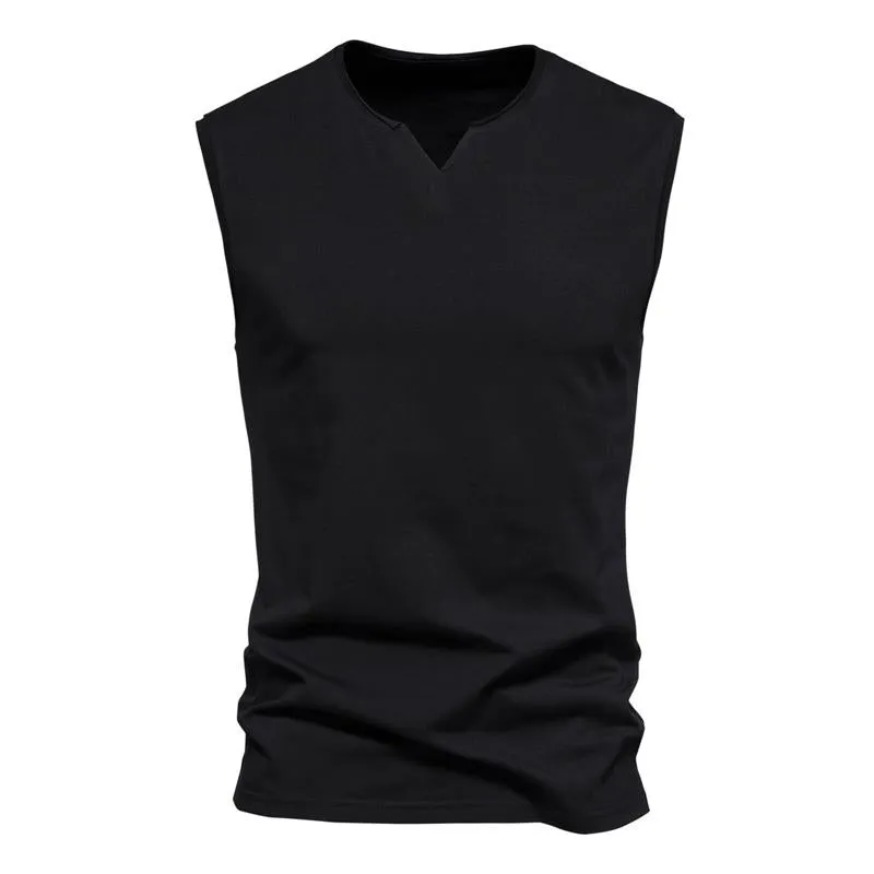 Men's Fashion Solid Color V-Neck Tank Tops 06992752X sold by Manly product image thumbnail 5