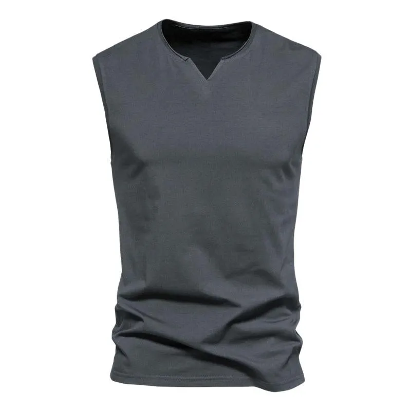 Men's Fashion Solid Color V-Neck Tank Tops 06992752X sold by Manly product image thumbnail 2