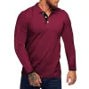 Men's Casual Cotton Blended Lapel Slim Fit Long Sleeve Polo Shirt 67263647M sold by Manly