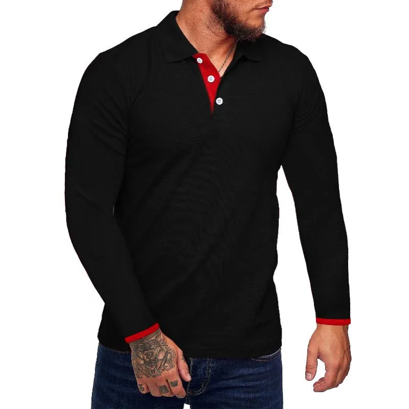 Men's Casual Cotton Blended Lapel Slim Fit Long Sleeve Polo Shirt 67263647M sold by Manly product image thumbnail 2