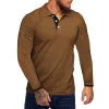 Men's Casual Cotton Blended Lapel Slim Fit Long Sleeve Polo Shirt 67263647M sold by Manly