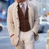 Men's Vintage Stand Collar Single Breasted Cable Knit Cardigan 26165463Z sold by Manly