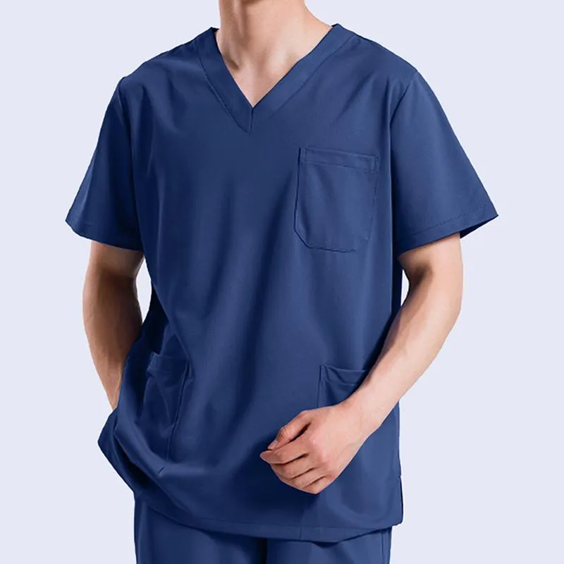 Men's Solid Color V-neck Pockets Casual T-shirt 37319221Z sold by Manly product image thumbnail 5