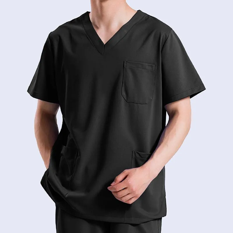 Men's Solid Color V-neck Pockets Casual T-shirt 37319221Z sold by Manly product image thumbnail 3