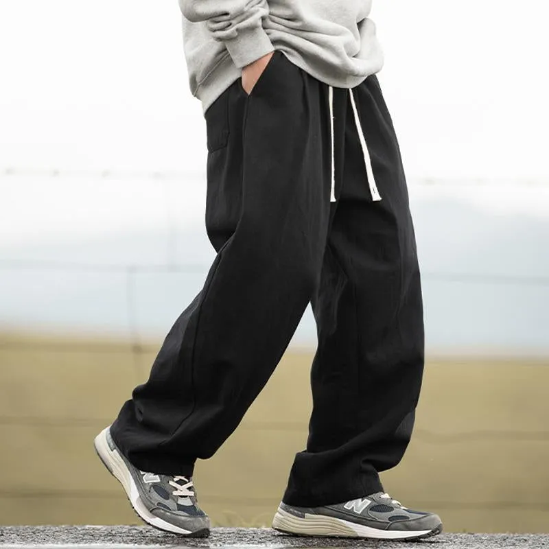 Men's Loose Solid Color Cotton Drawstring Straight Cargo Pants 13504767Y sold by Manly product image thumbnail 3