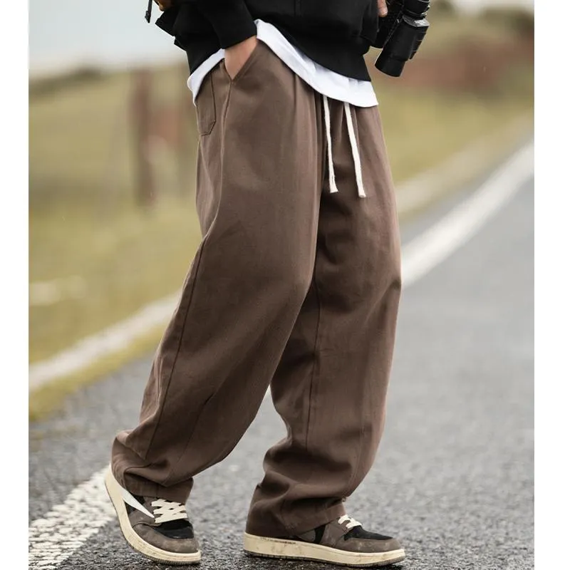 Men's Loose Solid Color Cotton Drawstring Straight Cargo Pants 13504767Y sold by Manly product image thumbnail 2