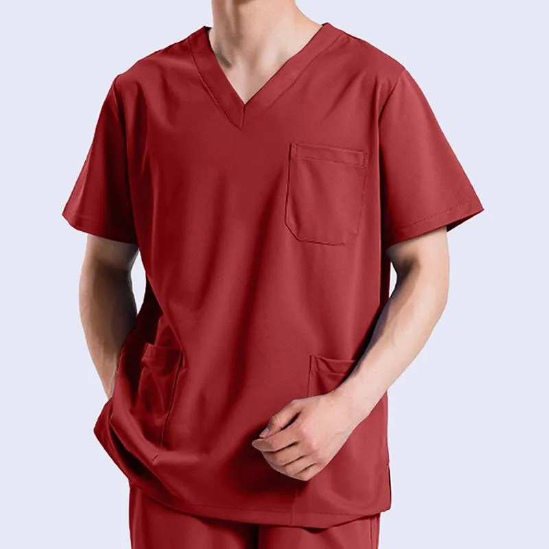 Men's Solid Color V-neck Pockets Casual T-shirt 37319221Z sold by Manly product image thumbnail 4