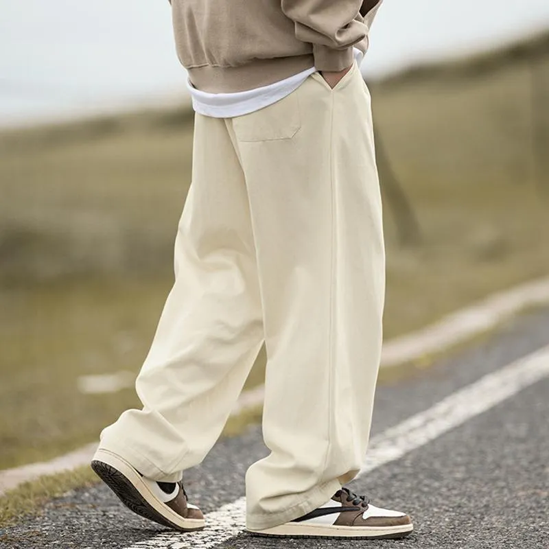 Men's Loose Solid Color Cotton Drawstring Straight Cargo Pants 13504767Y sold by Manly product image thumbnail 5