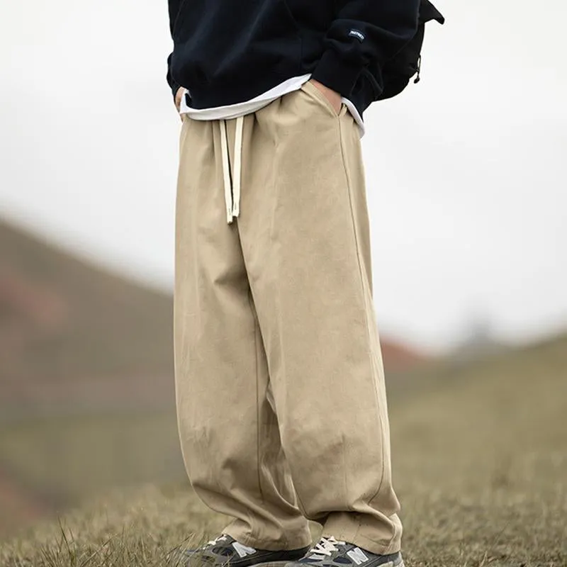 Men's Loose Solid Color Cotton Drawstring Straight Cargo Pants 13504767Y sold by Manly product image thumbnail 4