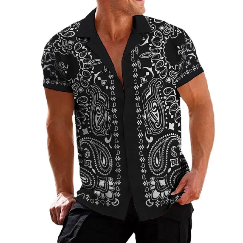 Men's Casual Vintage Perris Cuban Collar Short Sleeve Shirt 15972847TO sold by Manly
