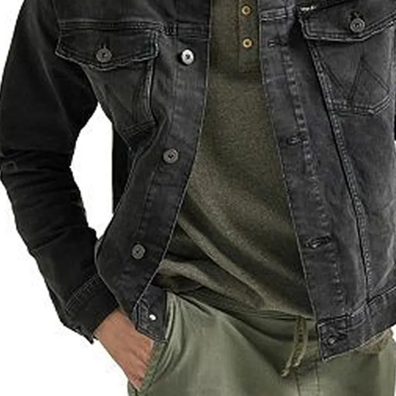 Men's Vintage Solid Denim Washed Jacket 07901632X sold by Manly product image thumbnail 4