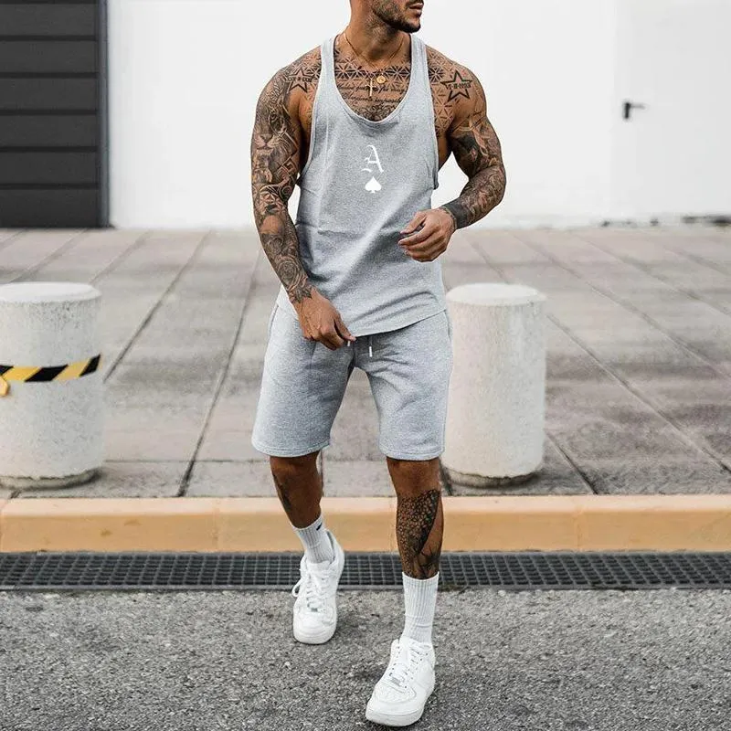 Men's Solid Color Sports Vest Shorts Two-piece Set 13712554X sold by Manly product image thumbnail 4