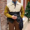 Men's Color Block Lapel Long Sleeve Casual Knit Jacket 44175988X sold by Manly