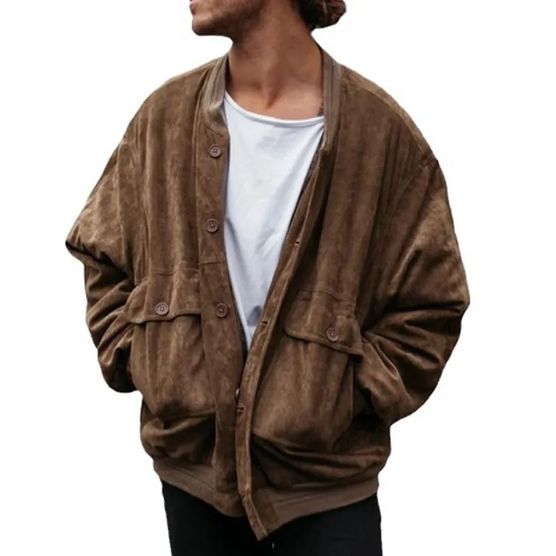 Men's Vintage Suede Stand Collar Jacket 59361757X sold by Manly