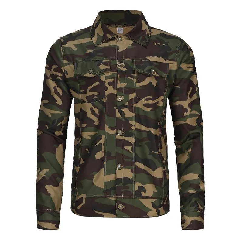Men's Camouflage Wear-resistant Outdoor Lapel Jacket 25403093X sold by Manly
