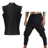 Men's Cotton Linen Casual Bandage Tank Top Trousers Set 35092051Y sold by Manly