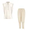 Men's Cotton Linen Casual Bandage Tank Top Trousers Set 35092051Y sold by Manly