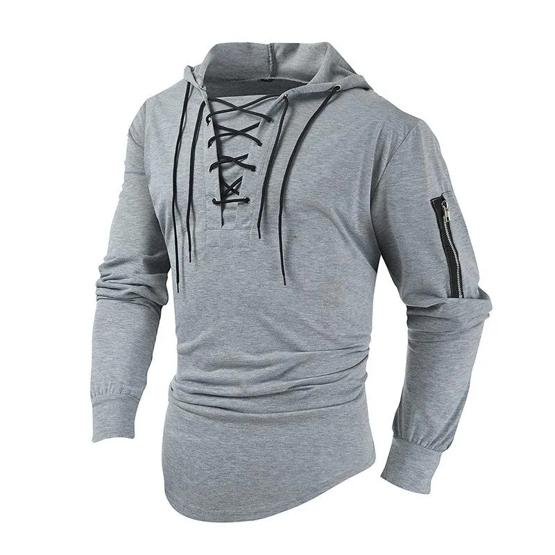 Men's Casual Solid Color Collared Zipper Pocket Long Sleeve Hoodie 23458794M sold by Manly product image thumbnail 2