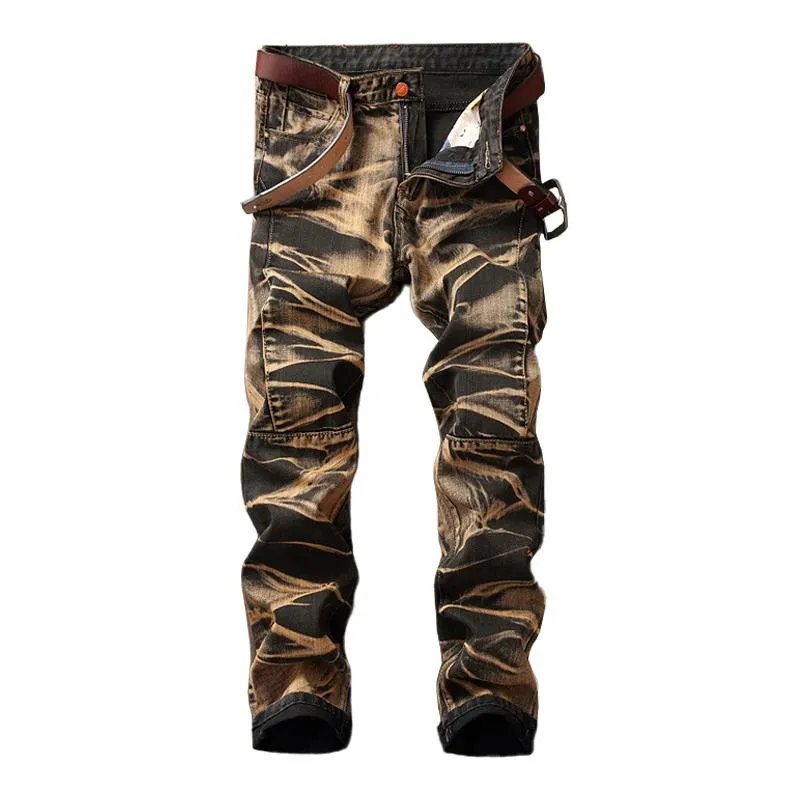 Men's Vintage Hand-Painted Slim Straight Jeans 86034713M sold by Manly