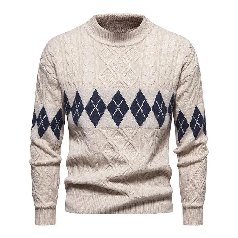 Men's Casual Round Neck Jacquard Knitted Pullover Sweater 80456179M sold by Manly product image thumbnail 5