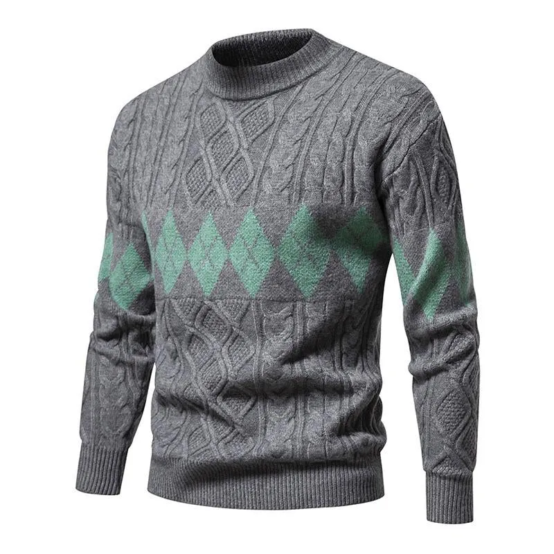 Men's Casual Round Neck Jacquard Knitted Pullover Sweater 80456179M sold by Manly product image thumbnail 2