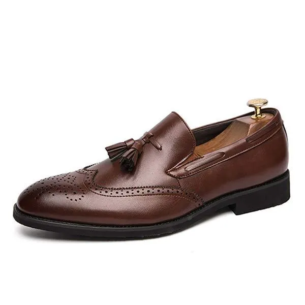 MEN'S SLIP-ON FRINGED LEATHER SHOES 68890437 sold by Manly
