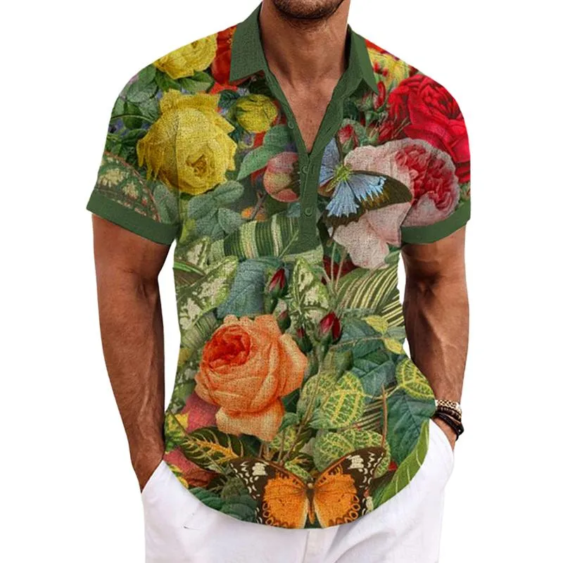 Men's Casual Linen Cotton Lapel Short-sleeved Shirt 55080607X sold by Manly product image thumbnail 2