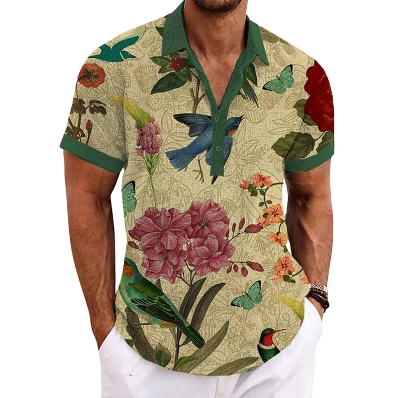 Men's Casual Linen Cotton Lapel Short-sleeved Shirt 55080607X sold by Manly product image thumbnail 3