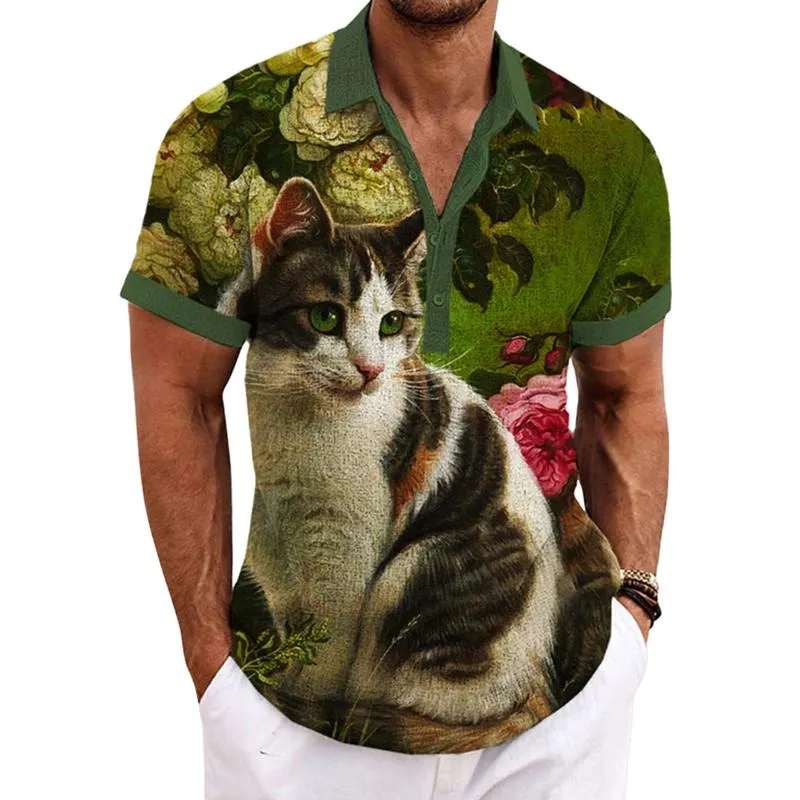 Men's Casual Linen Cotton Lapel Short-sleeved Shirt 55080607X sold by Manly product image thumbnail 5