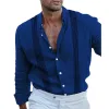 Men's Vintage Print Long Sleeve Lapel Short Sleeve Shirt 01069929X sold by Manly