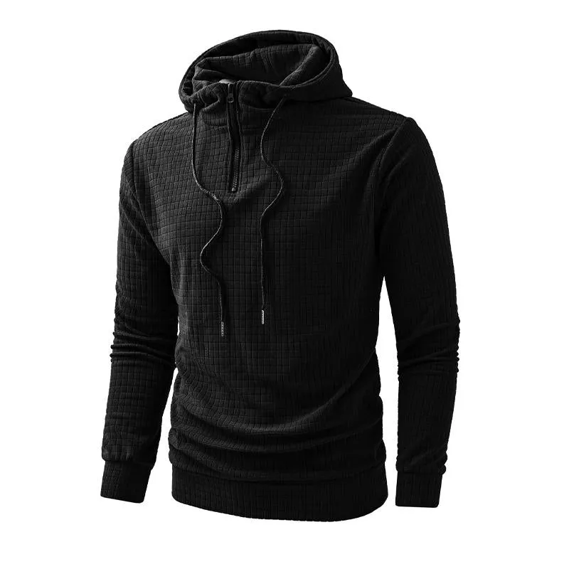 Men's Casual Solid Color Half Zip Hooded Long Sleeve Sweatshirt 81514210Y sold by Manly