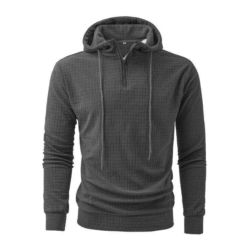 Men's Casual Solid Color Half Zip Hooded Long Sleeve Sweatshirt 81514210Y sold by Manly product image thumbnail 4