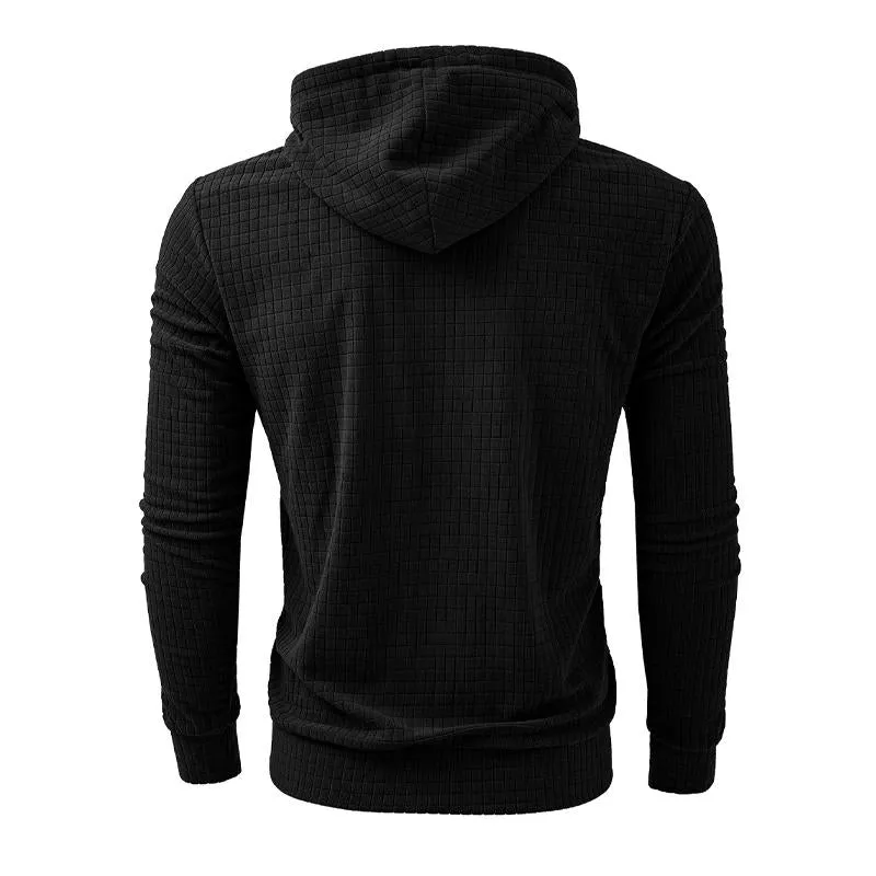 Men's Casual Solid Color Half Zip Hooded Long Sleeve Sweatshirt 81514210Y sold by Manly product image thumbnail 2