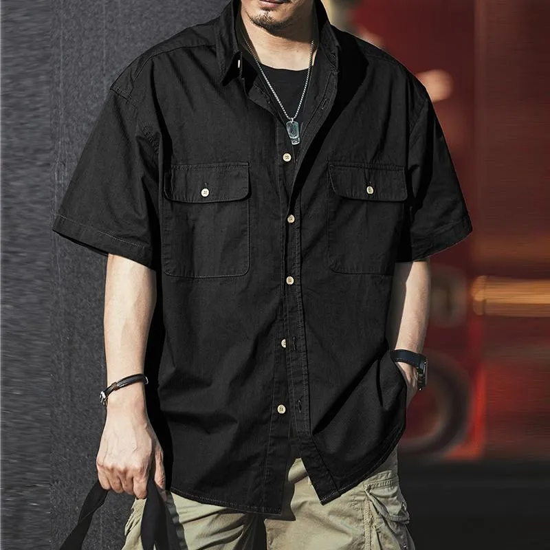 Men's Retro Casual Pocket Workwear Short Sleeve Shirt 02058410TO sold by Manly product image thumbnail 2
