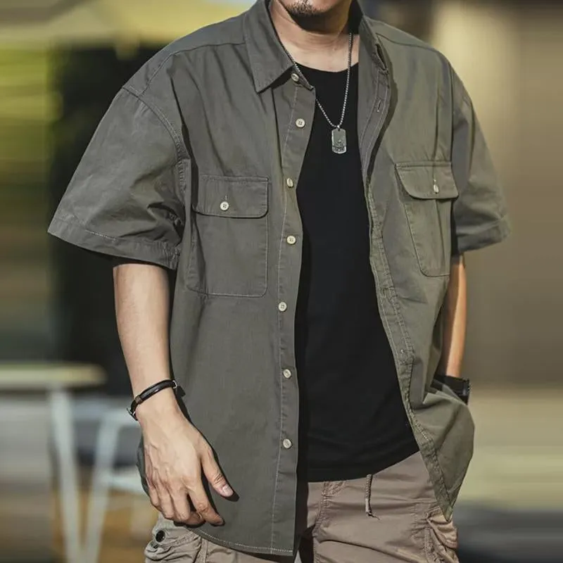 Men's Retro Casual Pocket Workwear Short Sleeve Shirt 02058410TO sold by Manly product image thumbnail 4